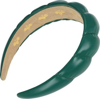 L. Erickson Whitney Faux Leather Headband in Green at Nordstrom