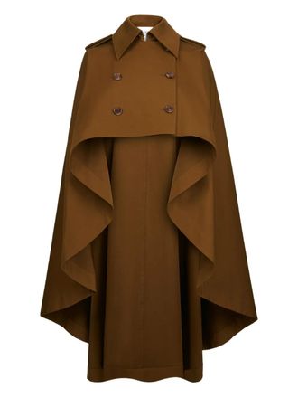 Nina Ricci double-breasted cape coat - Brown