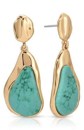 Ettika Hidden Stone Molten Drop Earrings in Turquoise at Nordstrom