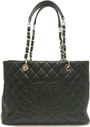 Chanel Black Grained Calfskin Tote Bag (Pre-Owned)