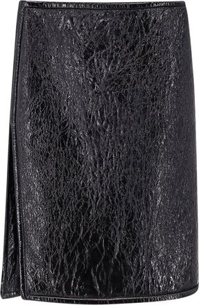 Gucci Shiny Leather And Neoprene Skirt