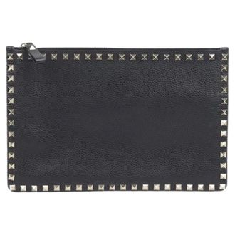 Valentino Pre-owned Clutches, female, Black, Size: ONE SIZE Pre-owned Rockstud Clutch