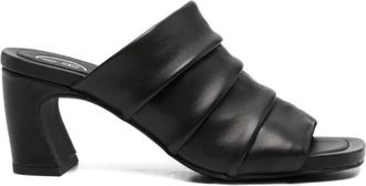 Ash Eva Ruched leren sandalen - Dames - Muiltjes - Zwart - 36 EU - Leer - Schoenen