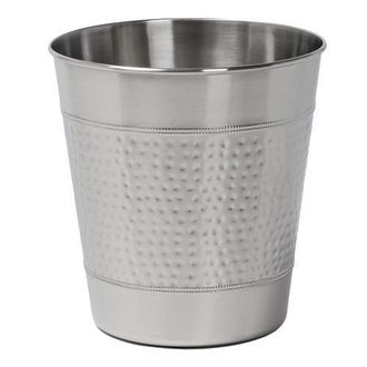 Happimess Riley Modern Classic Hammered Steel Accent 2-Gallon Wastebasket in Brushed Steel at Nordstrom