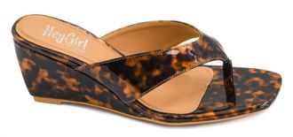 Corkys Footwear Womens Dock Party Heeled Thong Sandal In Tortoise