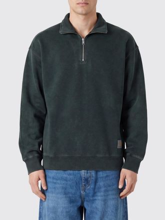 Carhartt Work in Progress Long-Sleeved Cotton Polo Shirt with Zip Closure