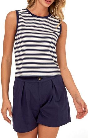 Threads 4 Thought Emilia Stripe Cottage Tank in White/Stargazer at Nordstrom, Size Xx-Large