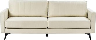 Beliani Beliani - 3 Seater Fabric Sofa Living Room Modern Style Metal Black Legs Light Beige Mala