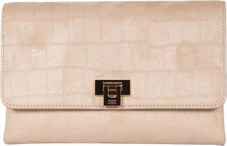 Elisabetta Franchi Crocodile-Embossed Suede Shoulder Bag With Braided Strap