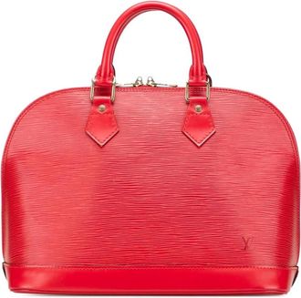 Louis Vuitton Pre-owned Handbags, female, Red, Size: ONE SIZE Pre-owned Structured Leather Top Handle Satchel Bag