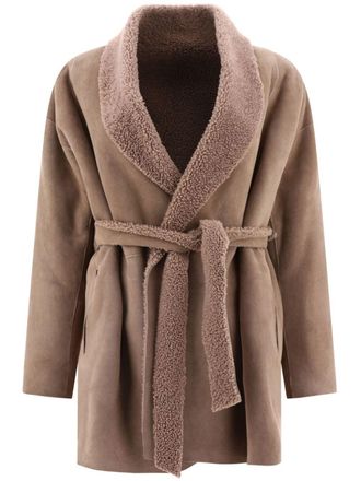 Salvatore Santoro leather shearling jacket - Neutrals