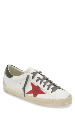 Golden Goose Super-Star Sneaker in White/Red/Dark Green/Ice at Nordstrom, Size 10Us