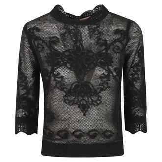 Twinset Jersey de punto con cuello redondo - Knitwear - Mujer - Negro - M
