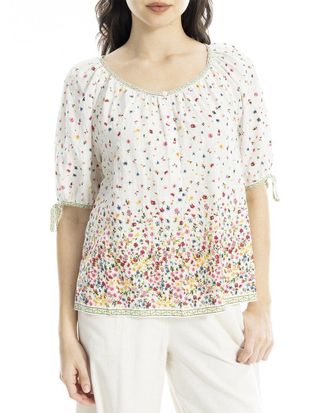 Max Studio Tie-Sleeve Blouse