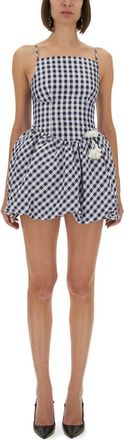 Self Portrait Checkered Taffeta Mini Dress