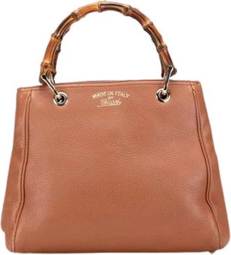 Gucci Pre-owned Handbags, female, Brown, Size: ONE SIZE Pre-owned Bamboo Shopper Satchel