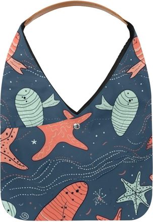 Generic Starfish Shell Reusable Lightweight Grocery Bags - Foldable Into Compact Pouch, Washable & Sturdy, Multipurpose for Shopping and Travel