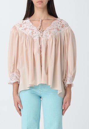 Chlo&eacute; Blusa Chlo&eacute; in seta con inserti in pizzo