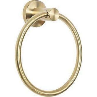 OEM Anillo Para Toallas - Soporte Para Toallas - &Oslash; 14 Cm - Oro Cepillado - Redondo - Acero Inoxidable - Accesorio De Ba&ntilde;o - Montaje En Pared