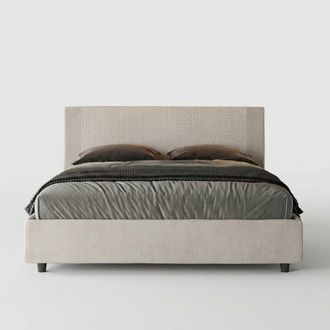 Itamoby Cama Doble 160x190 Con Contenedor De Tela Rosal Norris Labirinto - Blanco