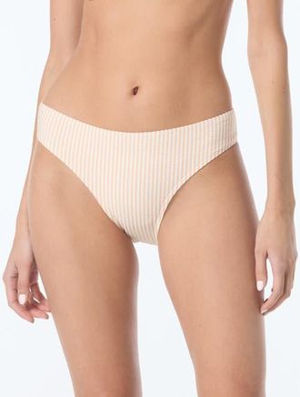 Kate Spade New York Striped High Cut Bikini Swim Bottom Swimsuit in Light Cantaloupe at Nordstrom, Size X-Large