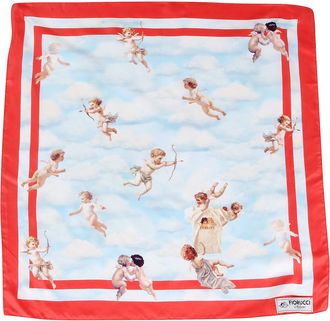 Fiorucci Blue And Red Beatitudo Print Scarf