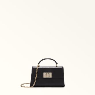 Furla 1927 Borsa Mini Nero Nero Pelle Stampata Donna