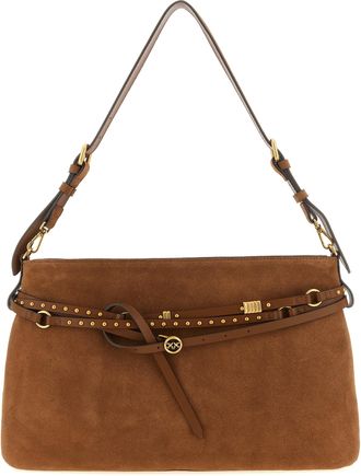 Pinko Brown Cowhide Shoulder Womens Bag