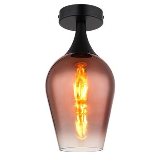Globo Lighting Plaf&oacute;n - Lavus - Rojo - Vidrio - &Oslash; 15cm - E27 - 15552d1