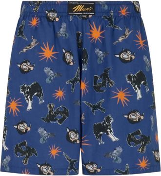 Marni Shorts con stampa grafica - Blu