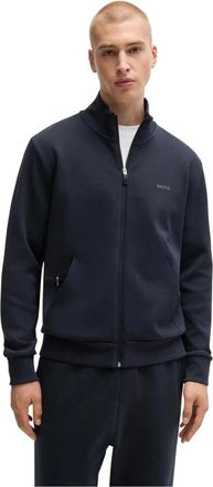 HUGO BOSS Hoodies & sweatvesten, Heren, Blauw, 5Xl, Katoen, Blauw Vest met Rits Skaz Design
