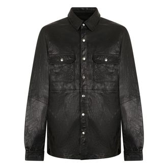 Rick Owens Heren, Overhemden, Zwart, Maat: L Leer