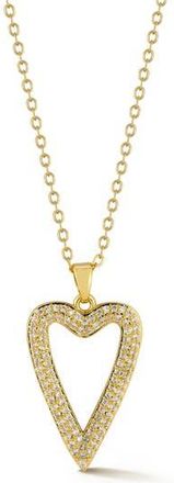 Glaze Jewelry Pav&eacute; Cubic Zirconia Heart Pendant Necklace in Gold at Nordstrom Rack