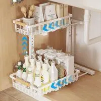 OEM Organizador De Lavabo De Ba&ntilde;o Crezuo De 2 Niveles Con Altura Ajustable