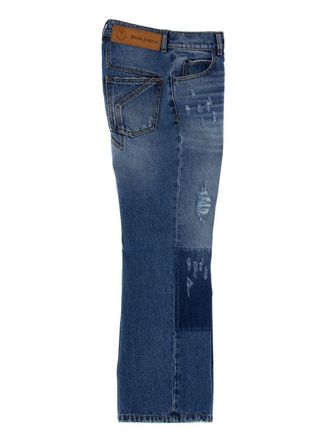Moncler Star Inlay Vintage Effect Denim Jeans - Blue