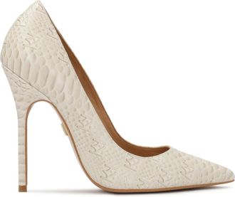 Kazar Elegante pumps met reli&euml;fpatroon - Dames - Pumps - Wit - 36 1/2 EU - Leer - Schoenen