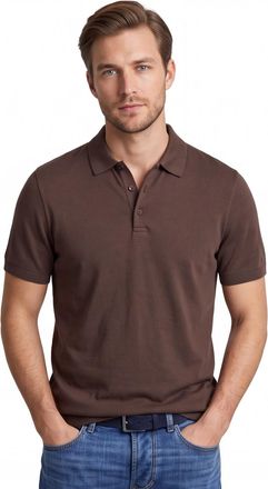 Brax Brax polo bruin normale fit 3 knoopjes