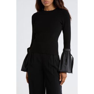 SIMKHAI Agata Trumpet Sleeve Top in Black at Nordstrom Rack, Size X-Small