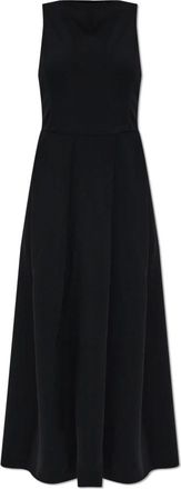 Emporio Armani Jurk met darts - Dames - Maxi kleedjes - Zwart - M - Leer - Kleedjes