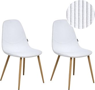 Beliani Conjunto de 2 sillas de comedor Pana Blanco