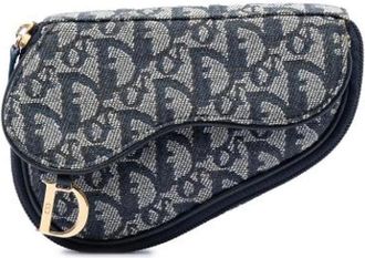 Dior Pre-owned Saddle Pouch - Dames - Vintage Tassen - Blauw - ONE Size - Leer - Vintage