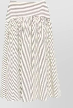 Staud high waist flared striped panel skirt