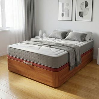 BeZen Pack canap&eacute; madera cerezo + colch&oacute;n visco 150x190 cm