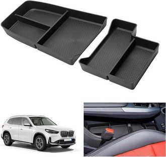 No Brand Caja De Almacenamiento Compatible Para Bmw X1 U11 Y X2 U10 (2023-2026) - Organizador De Consola Central, Caucho Tpe, 2 Piezas, Accesorios Para Autom&oacute;v