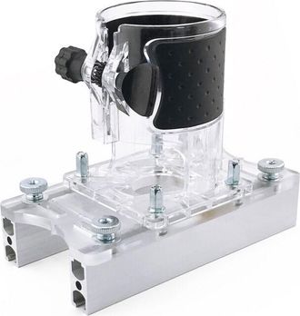 OEM Kit Profesional 2 En 1 Para Uniones Invisibles: Plantilla De Fresado Transparente + Cubierta + Fresa (plantilla + Cubierta, Pp+aluminio, Transparente+