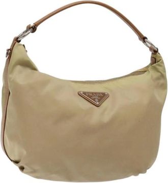 Prada Pre-owned Shoulder Bags, female, Beige, Size: ONE SIZE Pre-owned Vintage Nylon Tote Bag
