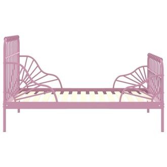 Berkfield Home Durable Extendable Bed Frame Pink Metal 80x130/200 cm