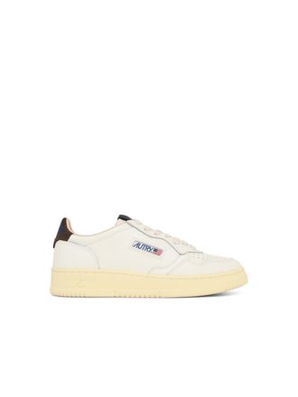 Autry Medalist Low witte en bruine leren sneakers