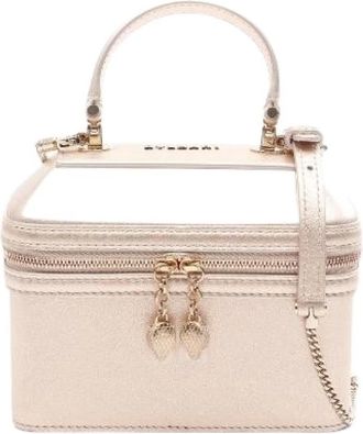 Bulgari Pre-owned Mini Bags, female, Beige, Size: ONE SIZE Pre-owned Serpenti Jewelry Box Handbag