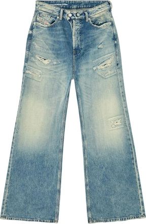 Diesel 1996 D-Sire-Yu Wide Jeans - Dames - Loose Fit Jeans - Blauw - W25 - Katoen - Jeans